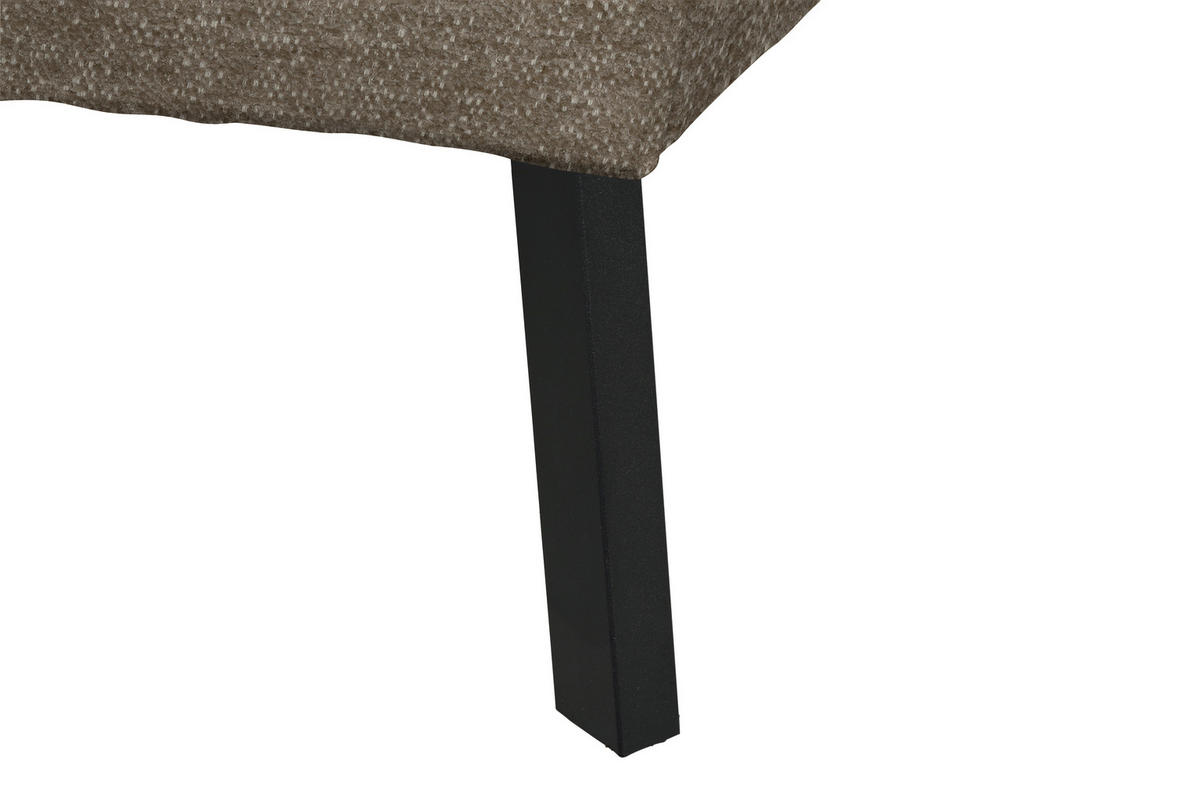 ECKSOFA in Chenille Hellbraun  205/280 cm  - Hellbraun/Schwarz, Design, Textil/Metall (205/280cm) - Xora