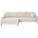 ECKSOFA  in Cord Creme  173/276 cm  - Creme/Schwarz, KONVENTIONELL, Textil/Metall (173/276cm) - Carryhome