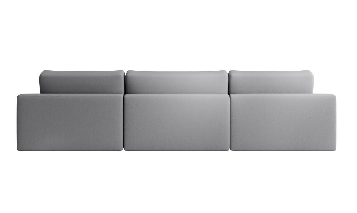 WOHNLANDSCHAFT CHALLENGE Grau Struktur  - Schwarz/Grau, MODERN, Kunststoff/Textil (168/333/168cm) - Trendmanufaktur