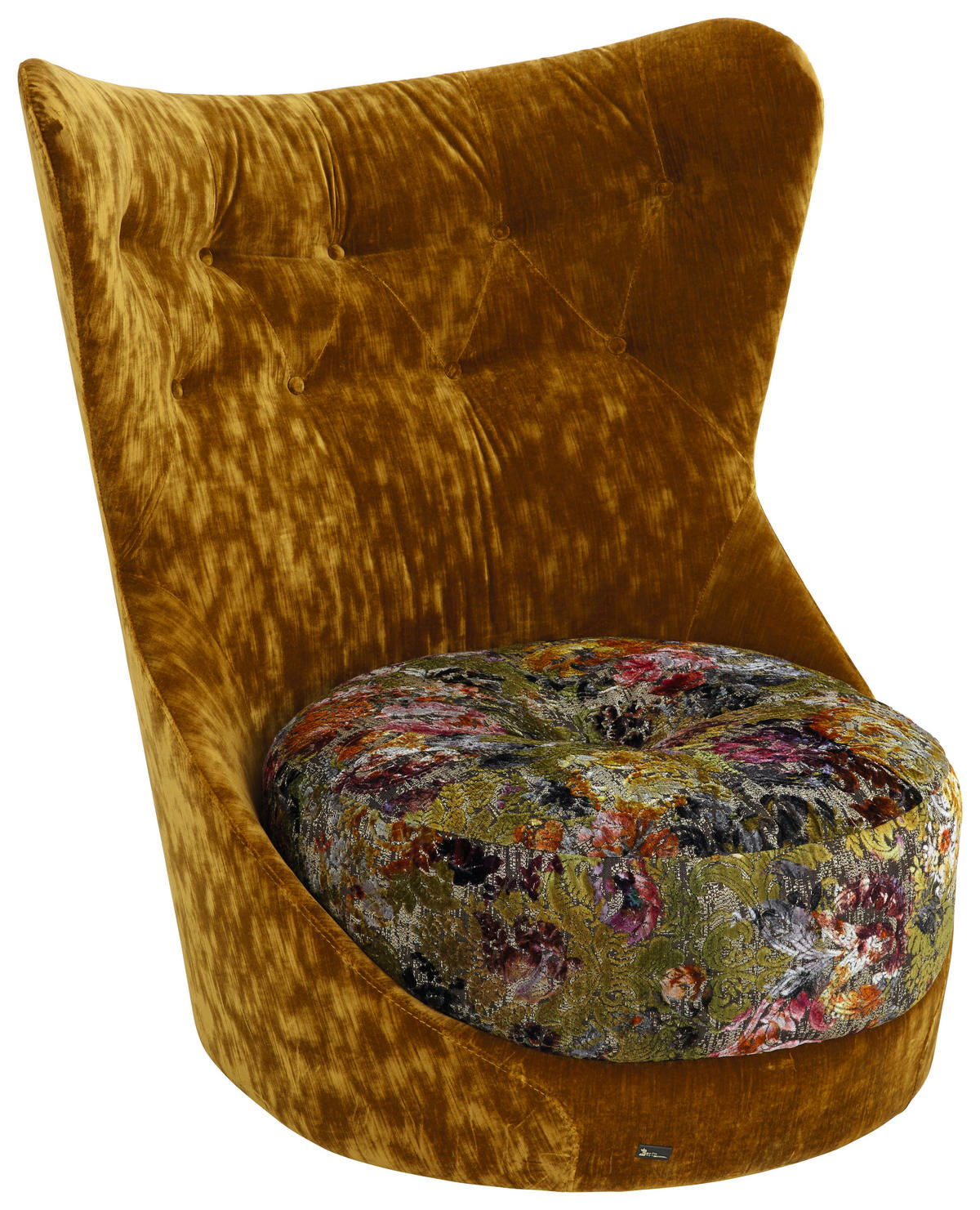 SESSEL in Samt Multicolor  - Multicolor, Trend, Textil/Metall (90/101/98cm) - Bretz