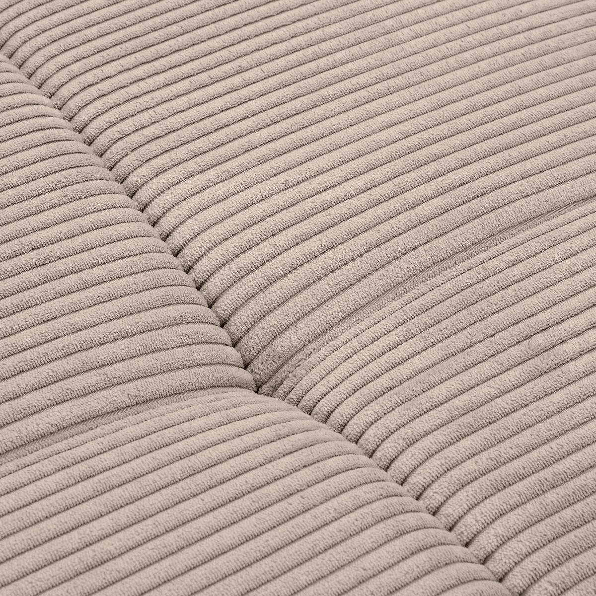 WOHNLANDSCHAFT in Cord Taupe  - Taupe/Chromfarben, KONVENTIONELL, Kunststoff/Textil (180/376/180cm) - Carryhome