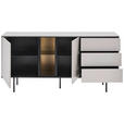 SIDEBOARD  in 167/83/41 cm  - Kaschmir/Schwarz, Design, Glas/Holzwerkstoff (167/83/41cm) - Voleo