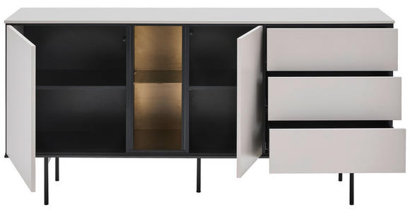 SIDEBOARD in 167/83/41 cm - Kaschmir/Schwarz, Design, Glas/Holzwerkstoff (167/83/41cm) - Voleo