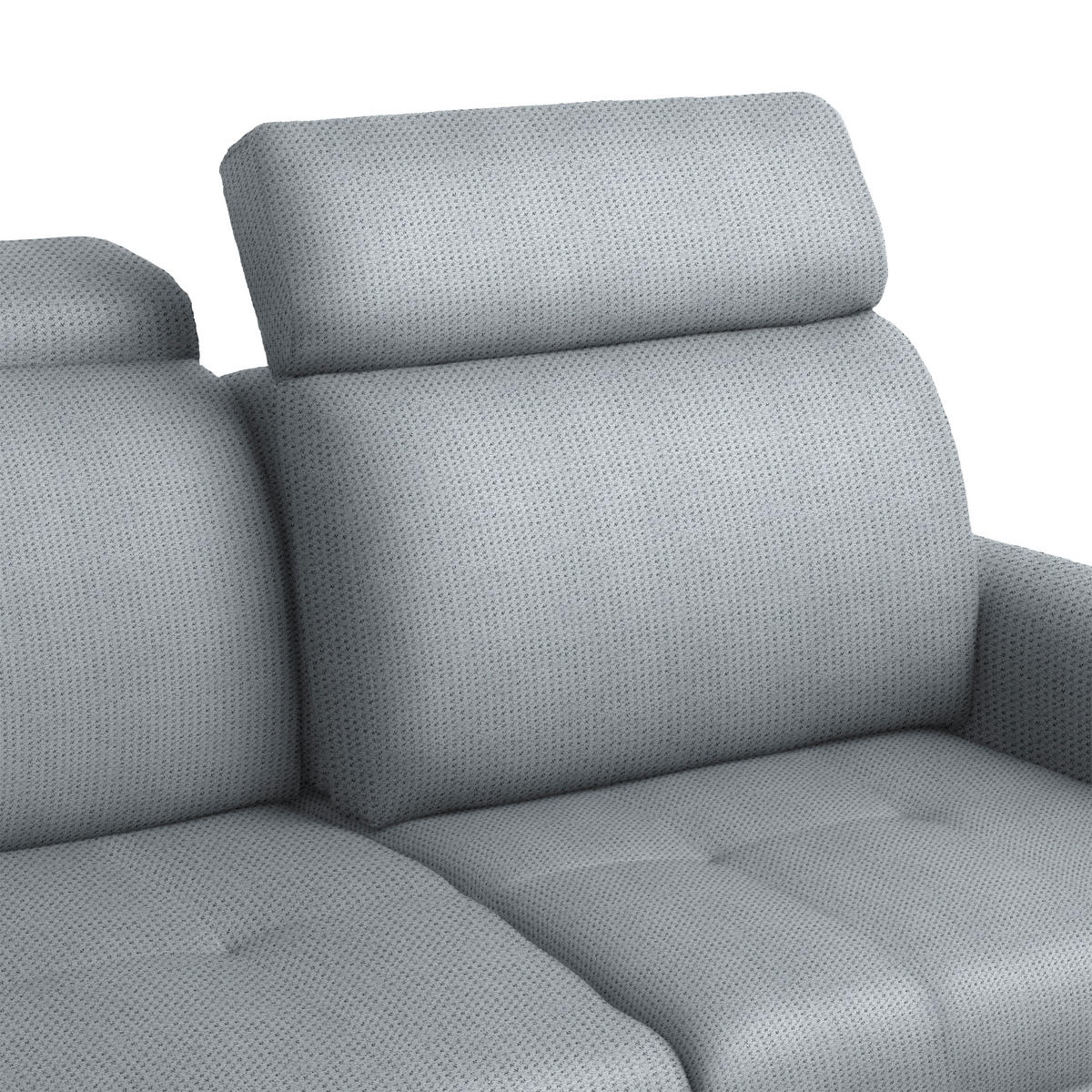 ECKSOFA  in Struktur Grau  - Schwarz/Grau, Design, Textil/Metall (270/292cm) - Stylife
