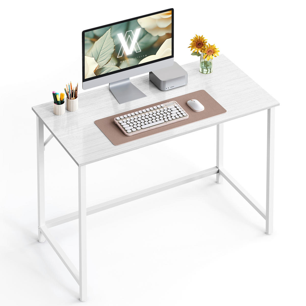 COMPUTERTISCH 100/50/76 cm  - Weiß, Basics, Holzwerkstoff/Metall (100/50/76cm) - Boxxx