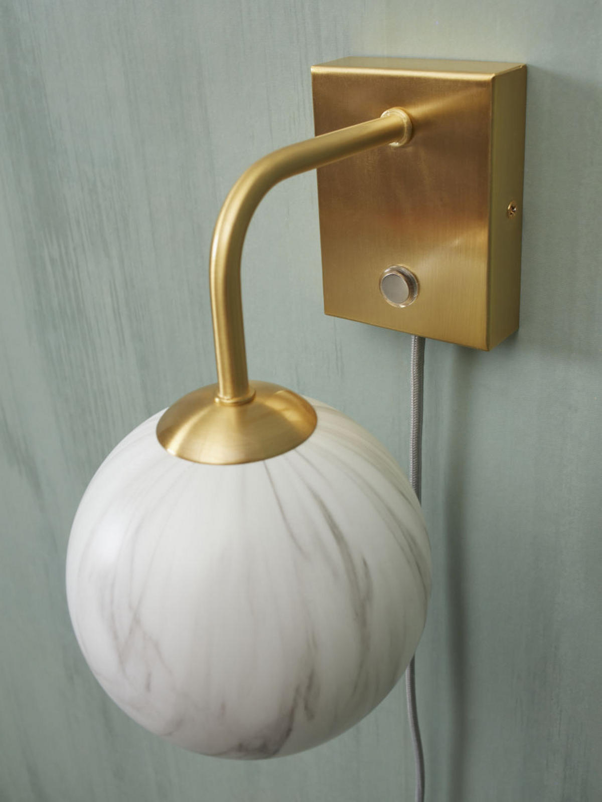 WANDLEUCHTE Carrara Globus 12 cm  - Goldfarben/Weiß, Basics, Glas/Metall (12cm) - It's about Romi