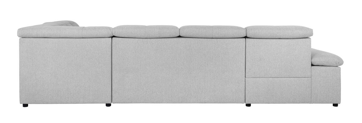 WOHNLANDSCHAFT Hellgrau  - Hellgrau/Grau, Design, Textil/Metall (173/328/215cm) - MID.YOU