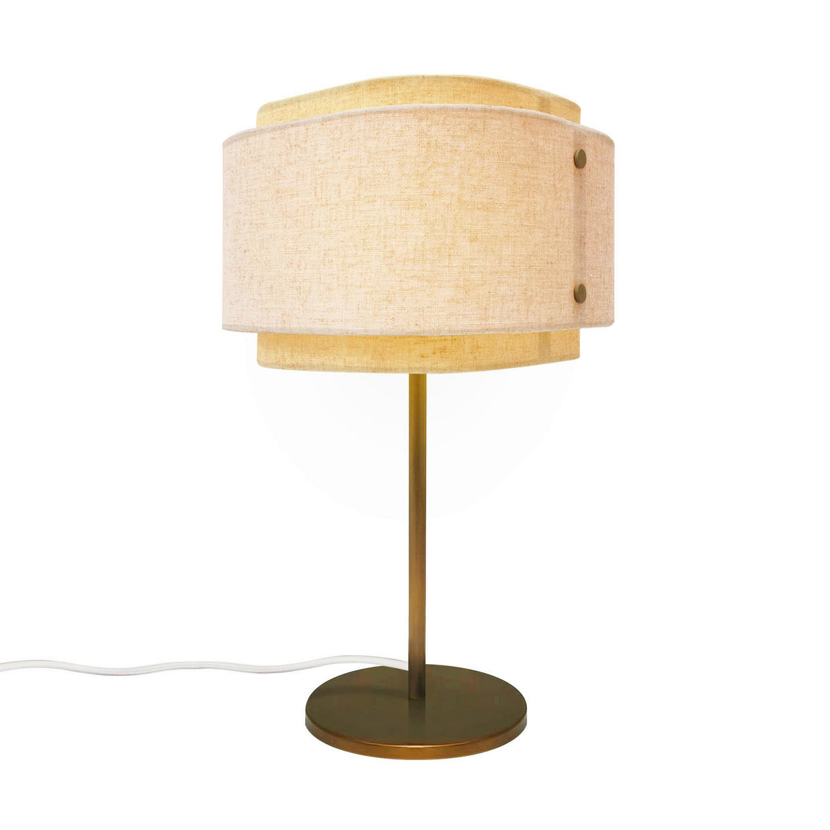 TISCHLEUCHTE 21/37 cm  - Beige/Braun, Design, Textil/Metall (21/37cm) - Nordlux