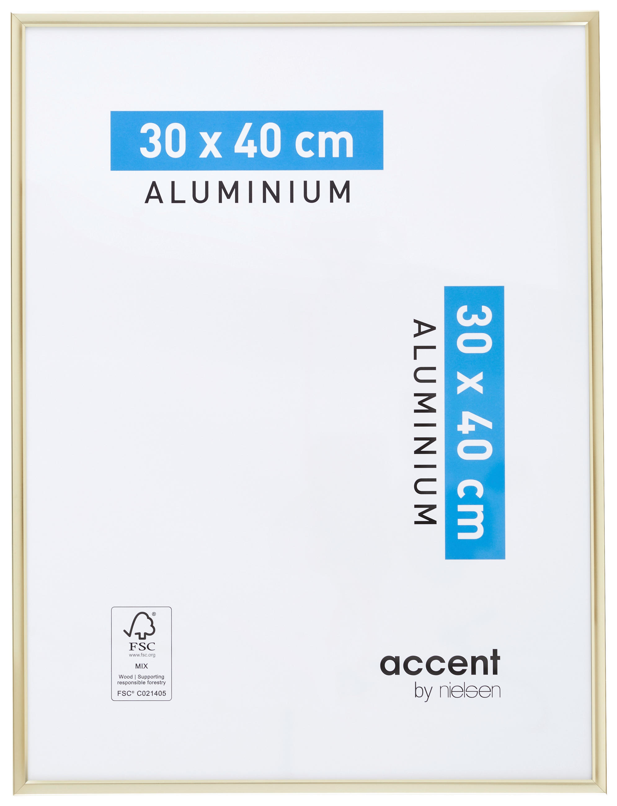 BILDERRAHMEN 30/40 cm  - Goldfarben, Basics, Glas/Metall (30/40cm) - Nielsen