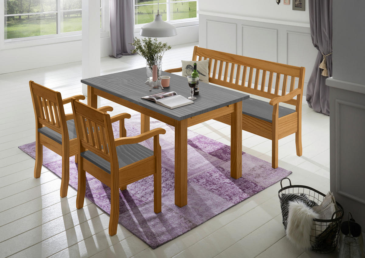 ESSTISCH in Holz 160/90/78 cm  - Laugenfarbig/Grau, ROMANTIK / LANDHAUS, Holz (160/90/78cm) - Boxxx