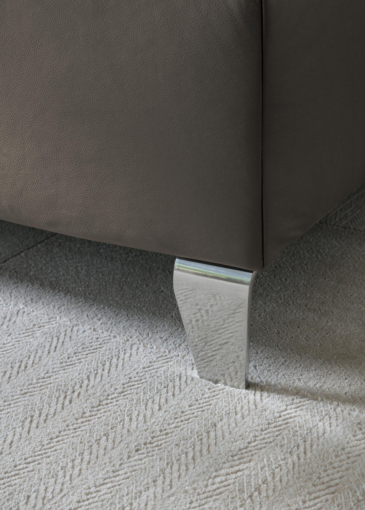 BOXSPRINGBETT 140/200 cm  in Anthrazit  - Chromfarben/Anthrazit, KONVENTIONELL, Leder/Textil (140/200cm) - Novel