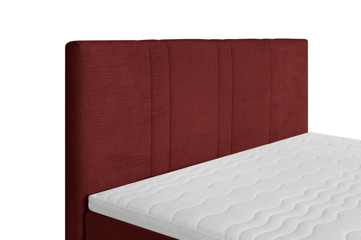 BOXSPRINGBETT 120/200 cm  in Bordeaux  - Bordeaux/Schwarz, Design, Textil/Metall (120/200cm) - Welnova