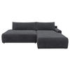 ECKSCHLAFSOFA in Cord Anthrazit  - Anthrazit/Schwarz, Modern, Kunststoff/Textil (253/167cm) - Trendmanufaktur