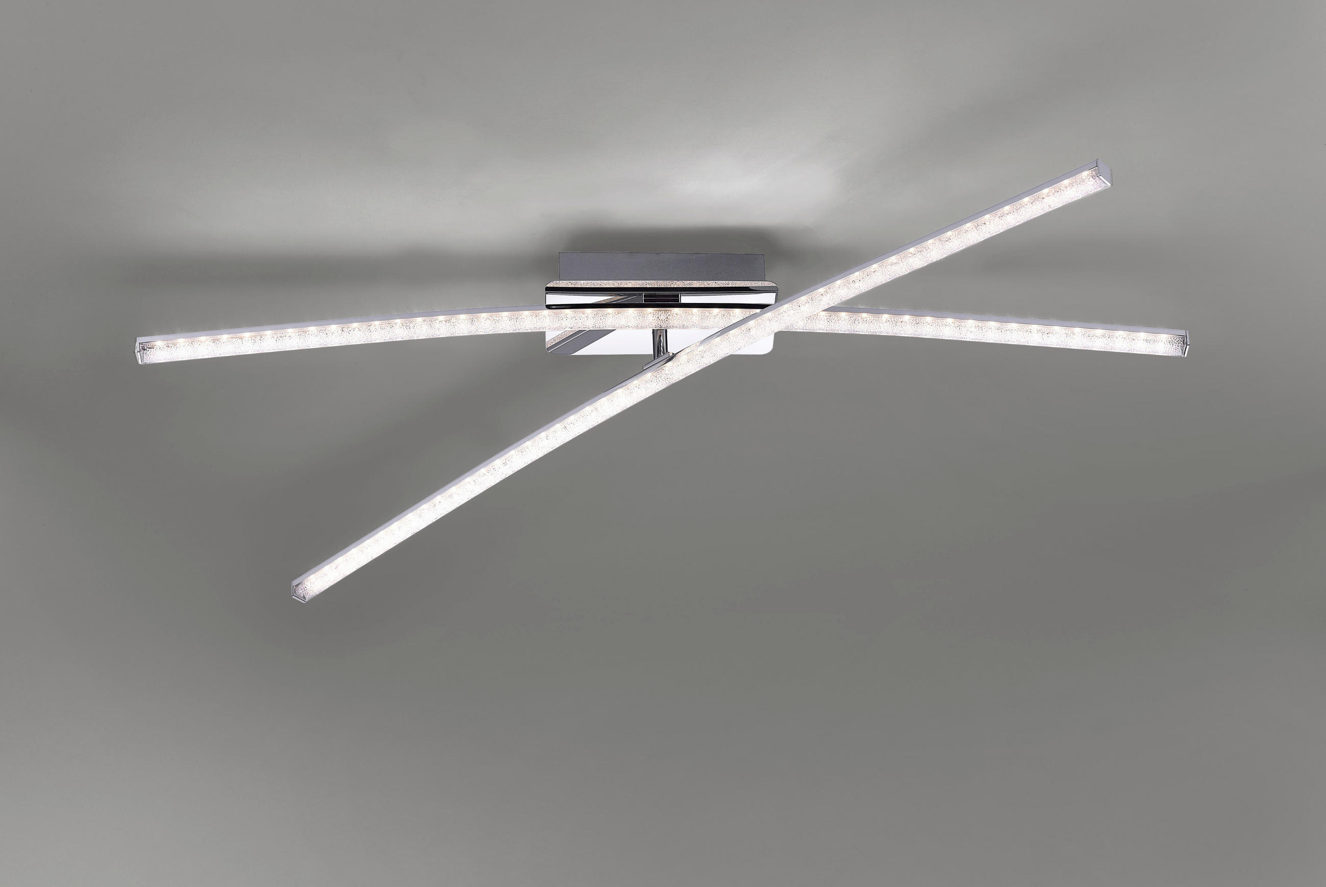 Plafonieră Cu Led - culoare crom, Design, metal (80,5/80,5/10cm)