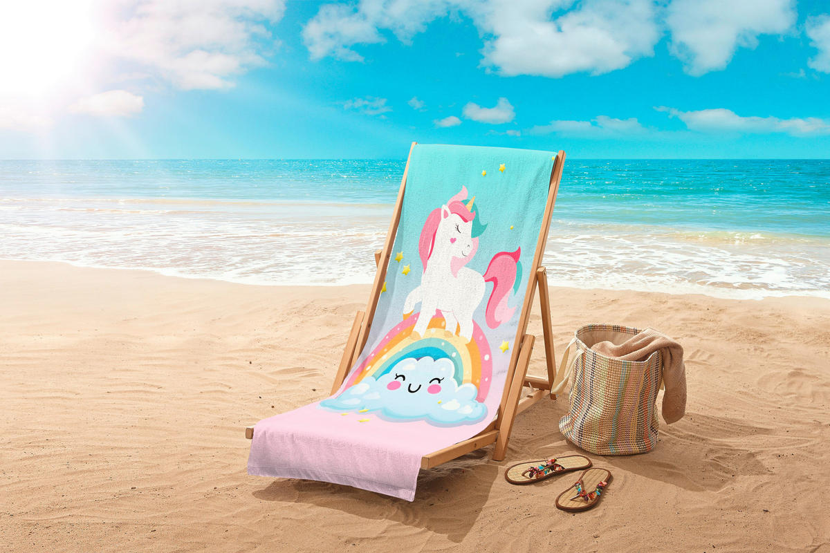 STRANDTUCH Good Morning Multicolor, Türkis, Hellrosa 75/150 cm  - Türkis/Hellrosa, Trend, Textil (75/150cm)