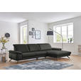 ECKSOFA Rivello in Echtleder Graubraun  328/193 cm  - Graubraun/Schwarz, Design, Leder/Metall (328/193cm) - Dieter Knoll