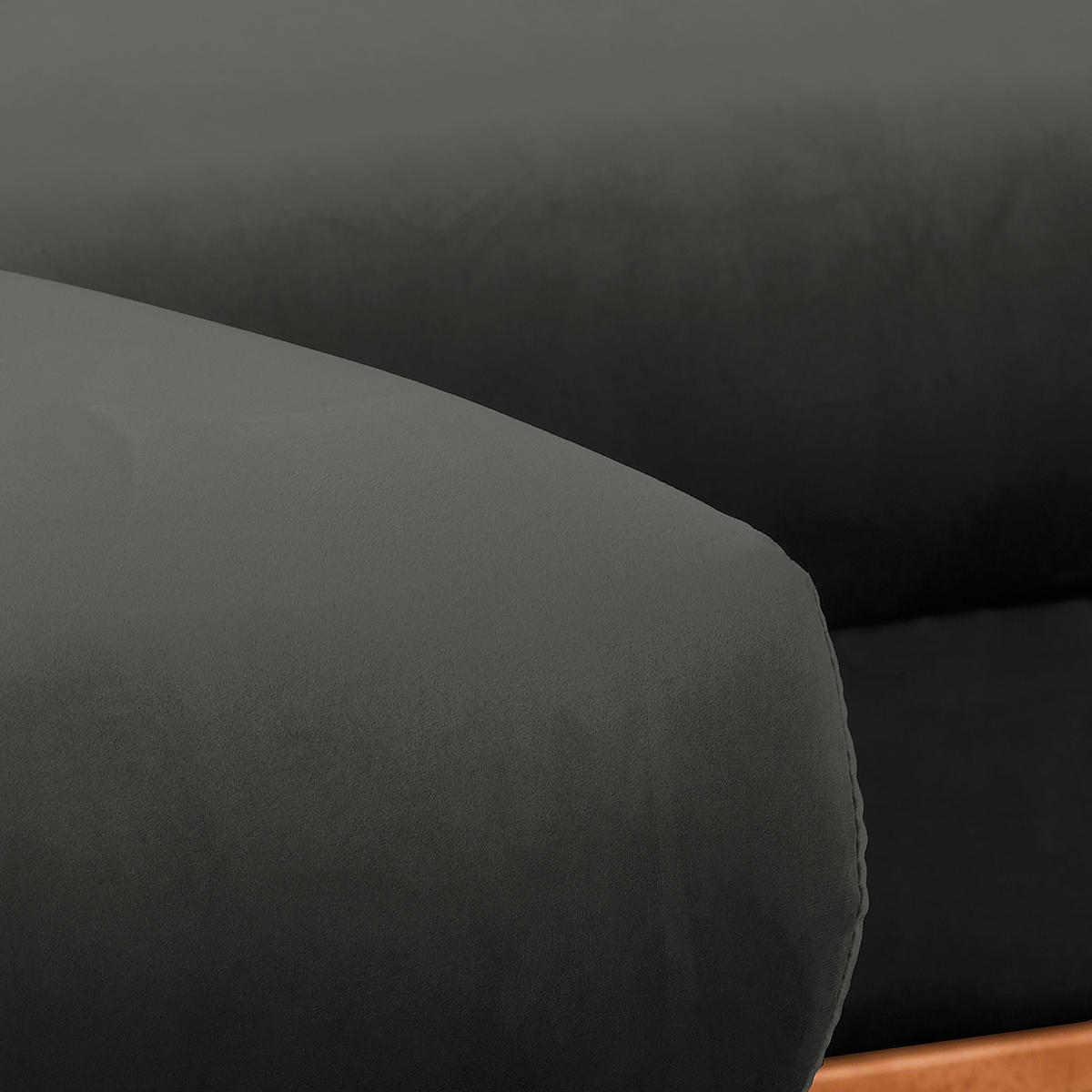 ECKSOFA in Mikrofaser Dunkelgrau  150/230 cm  - Wengefarben/Dunkelgrau, Design, Holz/Textil (150/230cm) - Livetastic