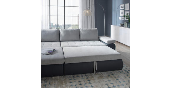 ECKSOFA  in Flachgewebe Hellgrau, Dunkelgrau  271/175 cm  - Dunkelgrau/Hellgrau, Design, Kunststoff/Textil (271/175cm) - Xora