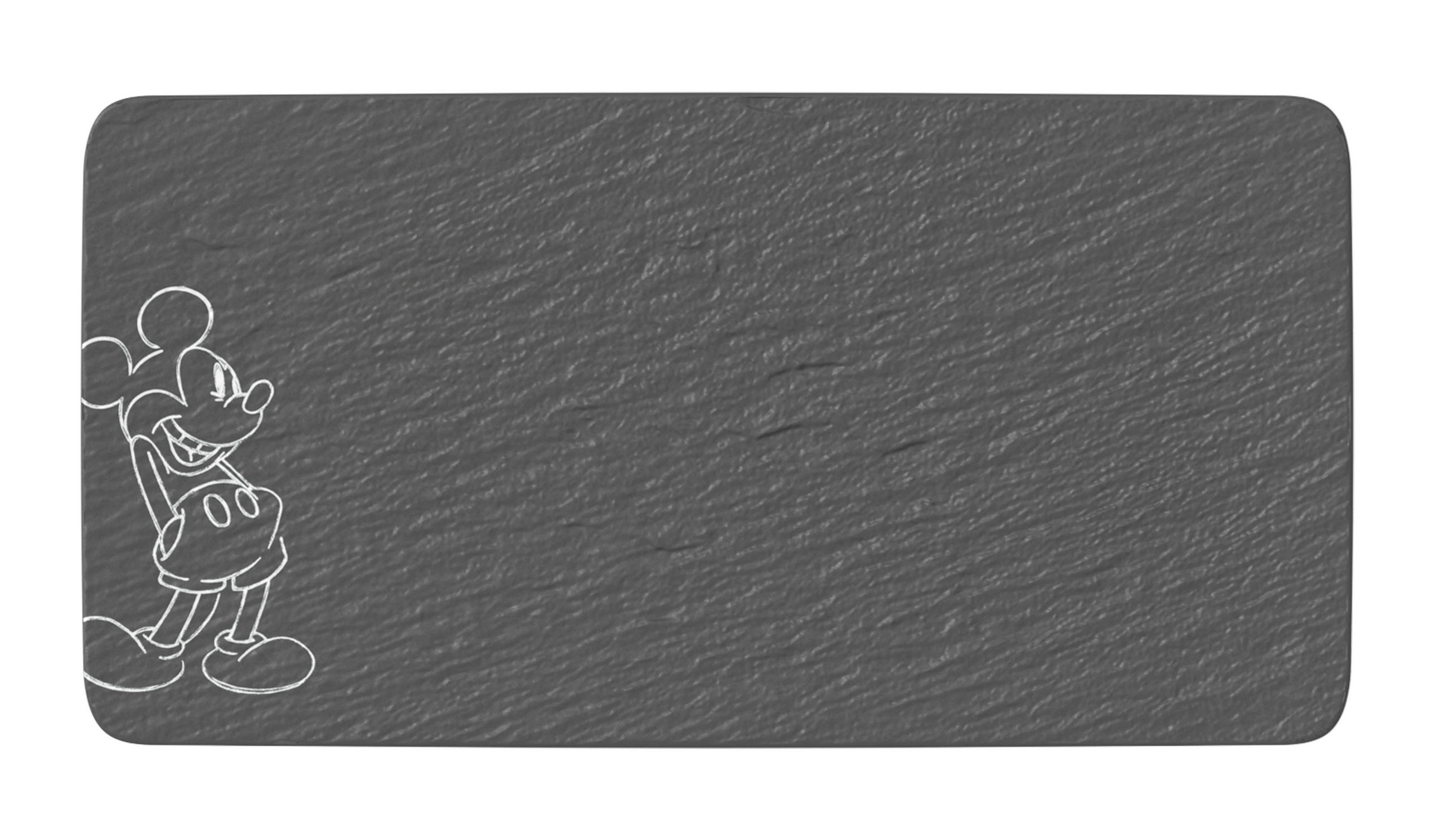 Villeroy & Boch Servierplatte Manufacture Rock Mickey Schwarz 18x1.5x35 cm