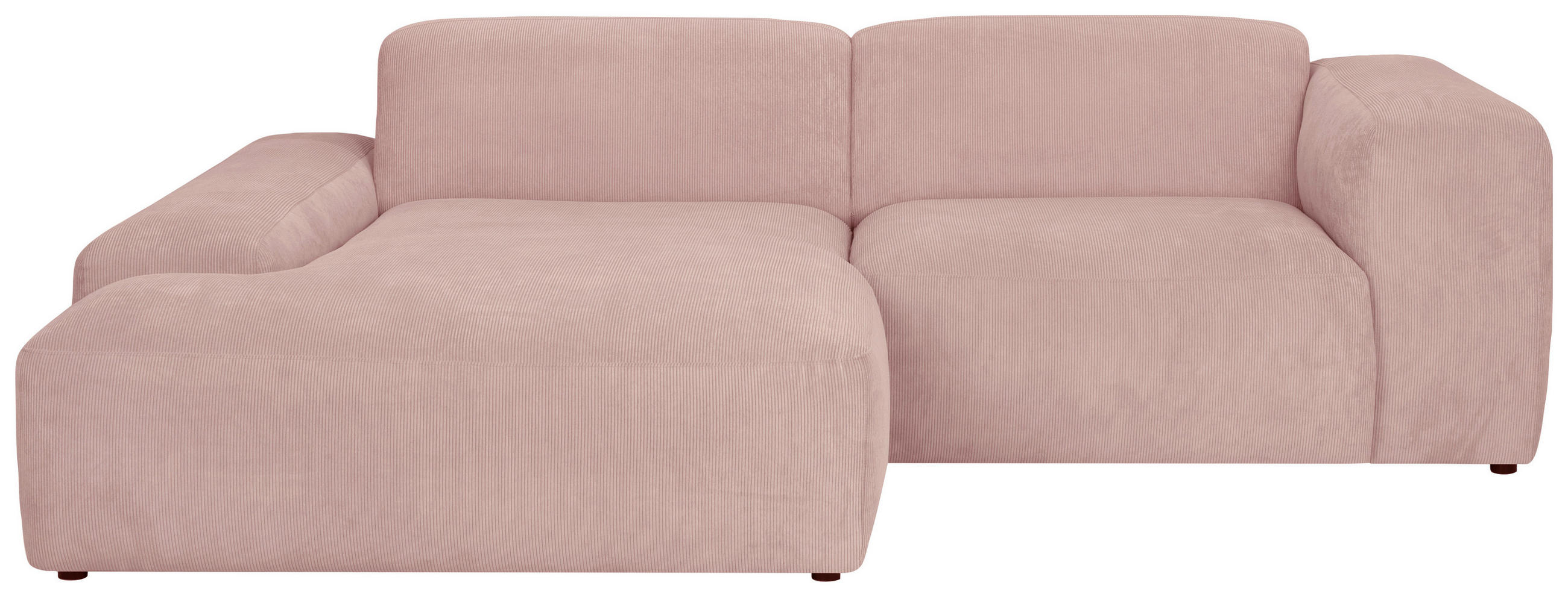 ECKSOFA HANNAH Rosa Cord  - Schwarz/Rosa, Design, Kunststoff/Textil (170/252cm) - MID.YOU