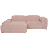 ECKSOFA 170/252 cm HANNAH in Cord Rosa  170/252 cm  - Schwarz/Rosa, Design, Kunststoff/Textil (170/252cm) - MID.YOU