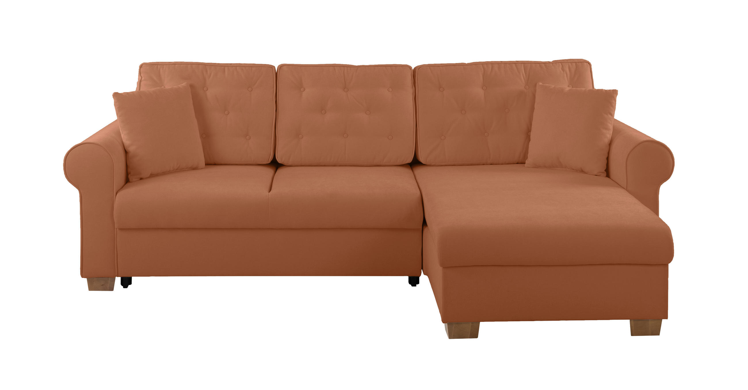 ECKSOFA in Rostfarben  - Rostfarben/Buchefarben, Design, Holz/Textil (266/161cm) - MID.YOU