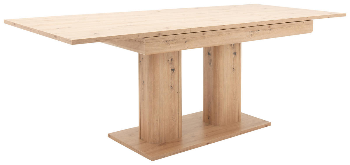 JEDILNA MIZA, hrast barve hrasta  - barve hrasta, Design, leseni material (140-220/80/90cm) - Xora