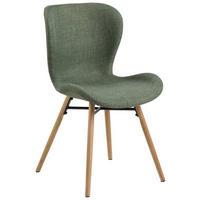 CHAISE  in  - vert/couleur de chêne, Lifestyle, textile/bois (47/82,5/53cm) - Livetastic