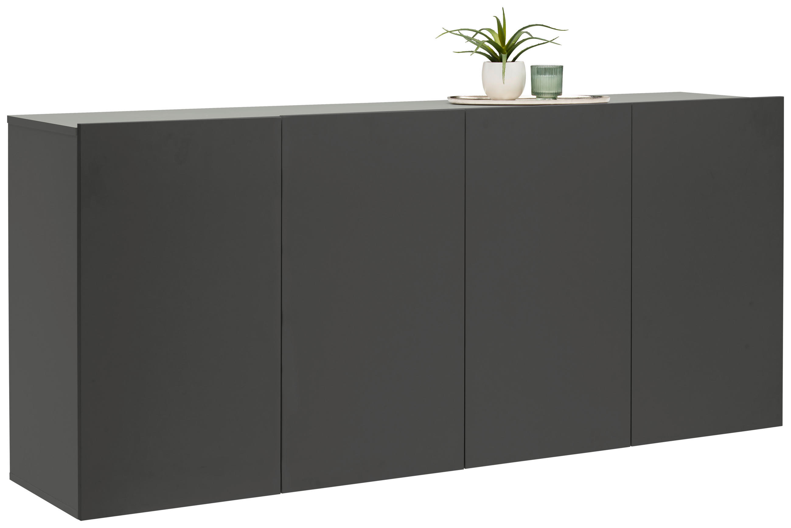 ŠIROKÁ KOMODA, antracitová, 180/80/42 cm - antracitová, Design, kompozitné drevo (180/80/42cm) - Hom`in