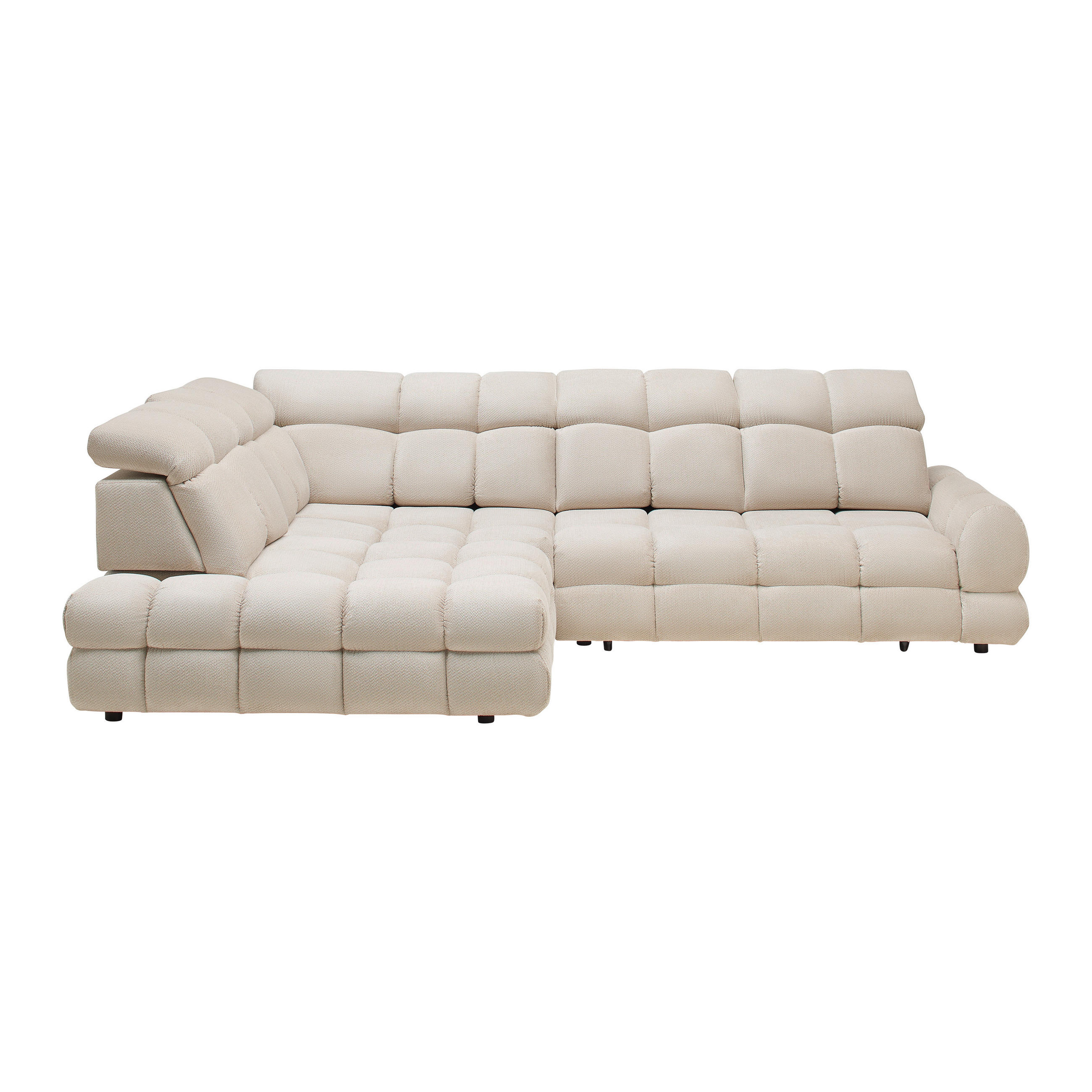 HÖRNSOFFA i vävt tyg beige  - beige/svart, Modern, trämaterial/trä (217/302cm) - Livetastic