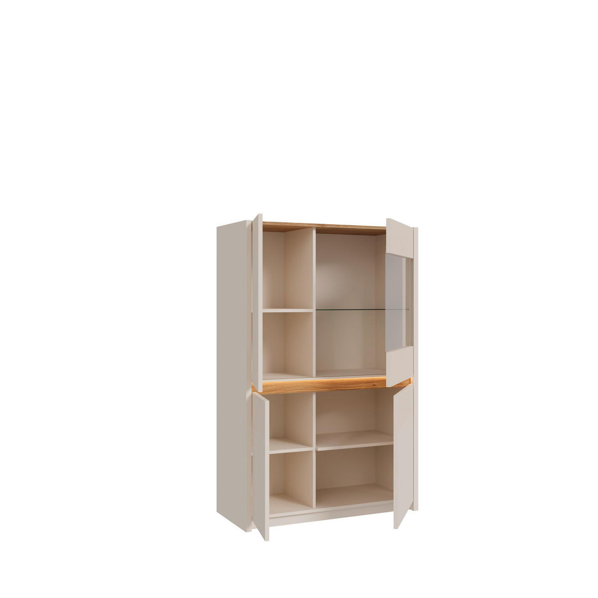 VYSOKÁ KOMODA, barvy dubu, pískové barvy, 95,3/146,7/41,5 cm - barvy dubu/pískové barvy, Design, kompozitní dřevo/plast (95,3/146,7/41,5cm) - Hom`in