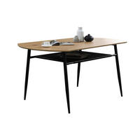ESSTISCH rechteckig Naturfarben, Schwarz  - Schwarz/Naturfarben, MODERN, Holzwerkstoff/Kunststoff (160/90/76cm) - Livetastic