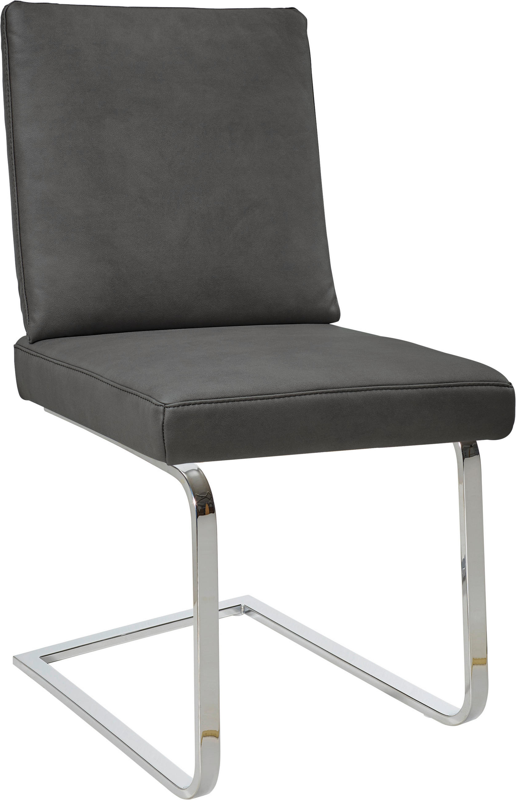 SCHWINGSTUHL  in Stahl Mikrofaser  - Chromfarben/Graphitfarben, Design, Textil/Metall (46/92/60cm) - Dieter Knoll