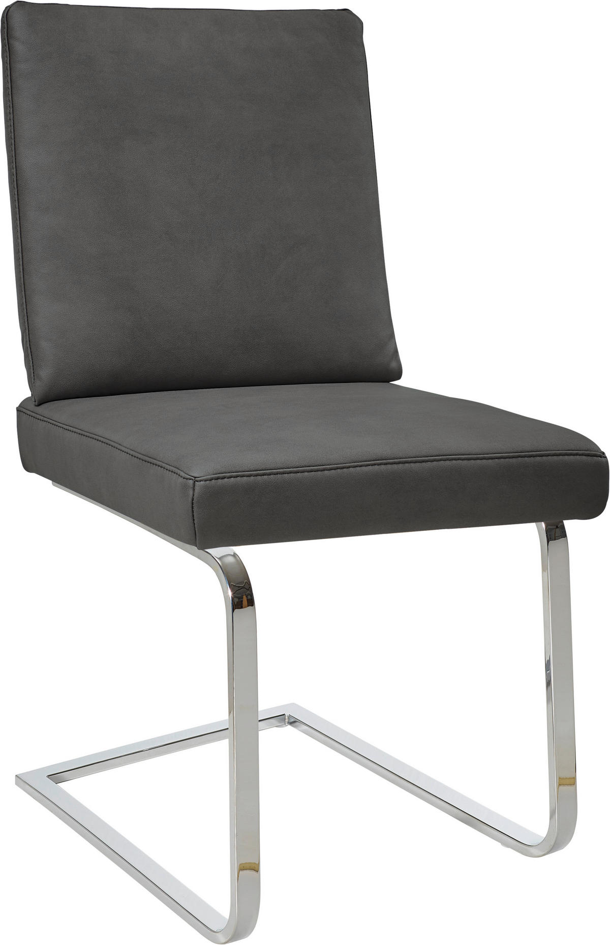 SCHWINGSTUHL  in Stahl Mikrofaser  - Chromfarben/Graphitfarben, Design, Textil/Metall (46/92/60cm) - Dieter Knoll