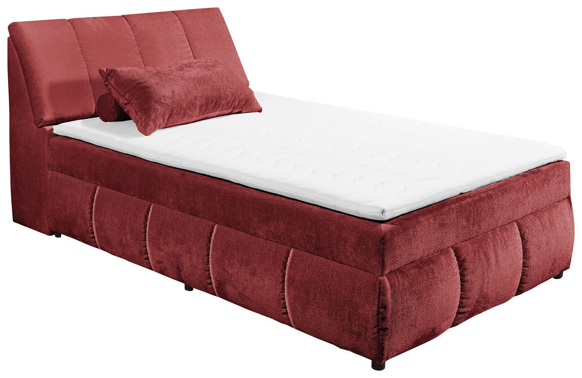 BOXBETT 120/200 cm  in Rot  - Rot/Schwarz, Modern, Holzwerkstoff/Kunststoff (120/200cm) - MID.YOU
