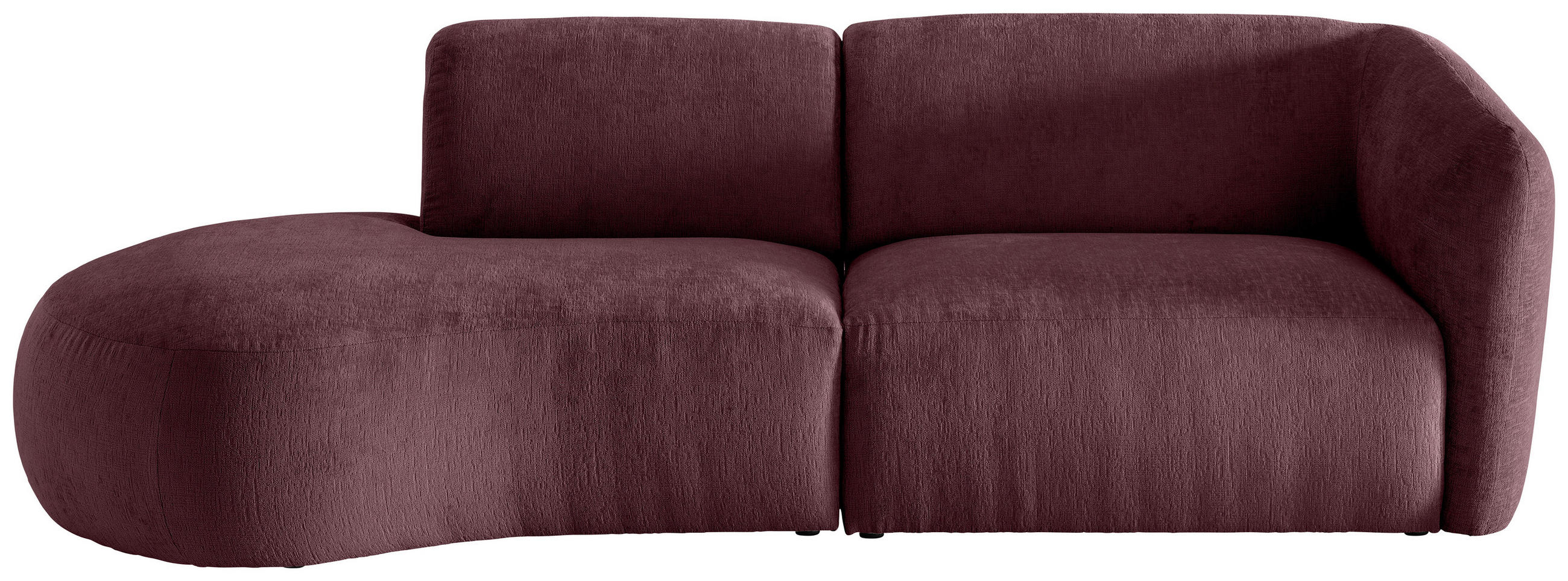 ECKSOFA in Mikrofaser Bordeaux  - Bordeaux/Schwarz, Modern, Kunststoff/Textil (107/238cm) - Livetastic