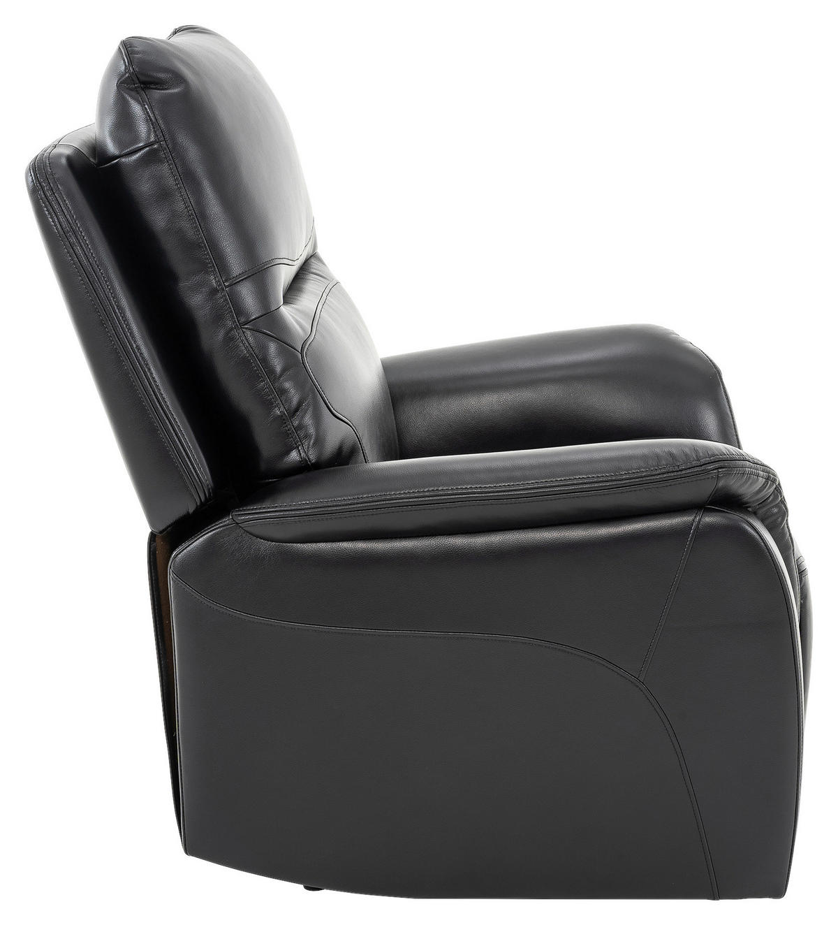 FERNSEHSESSEL  mit Lederlook Schwarz  - Schwarz, KONVENTIONELL, Kunststoff/Textil (86/107/91cm) - P & B