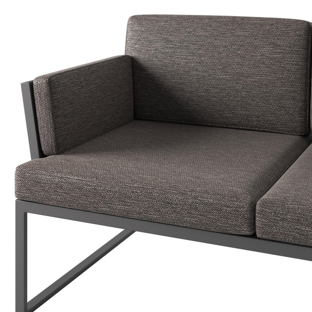 LOUNGESOFA  - Dunkelgrau/Anthrazit, Design, Textil/Metall (203/75/83cm) - Amatio