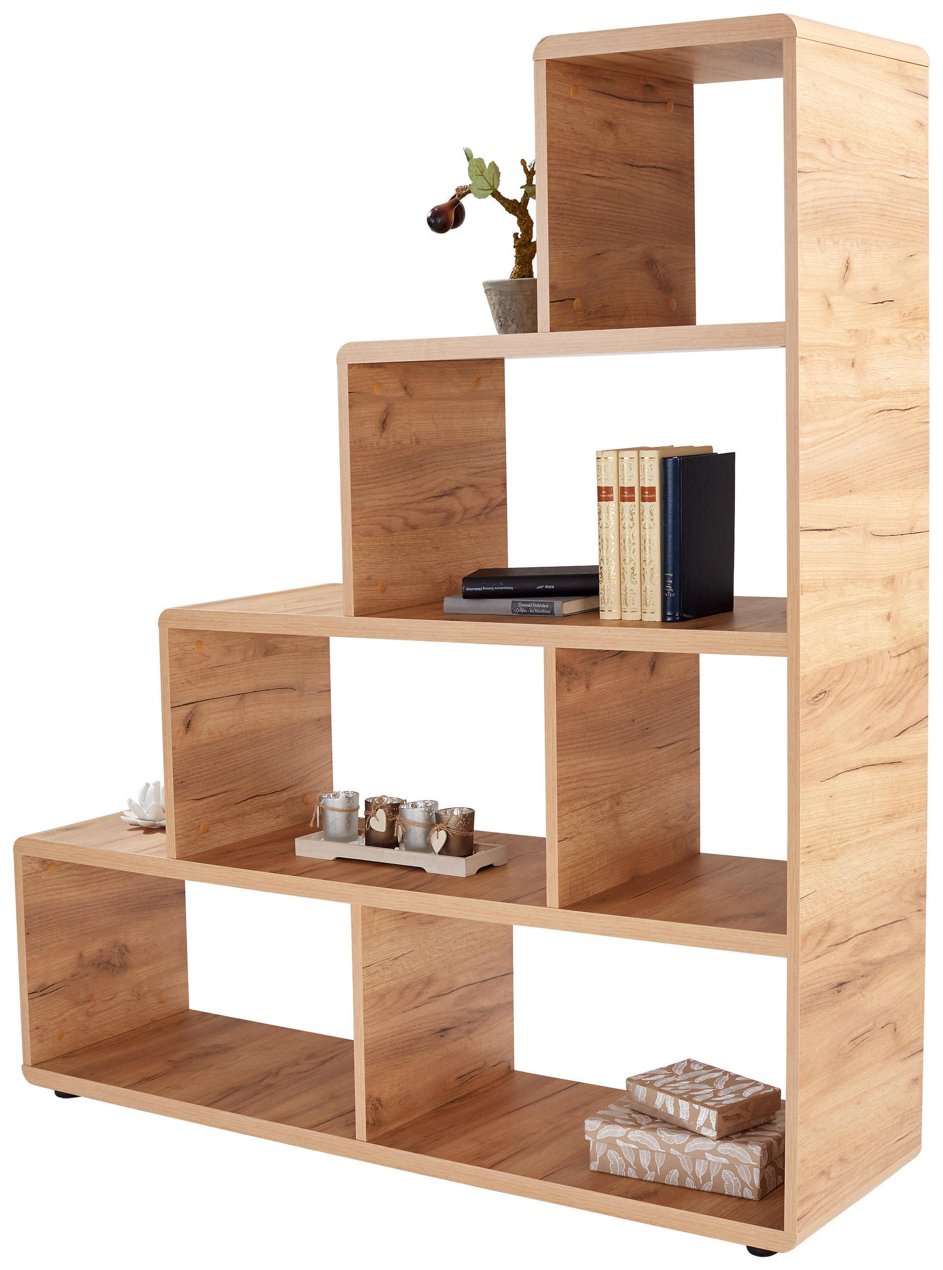 REGAL 138,5/148/35 cm barve hrasta  - črna/barve hrasta, Konvencionalno, umetna masa/leseni material (138,5/148/35cm) - Xora