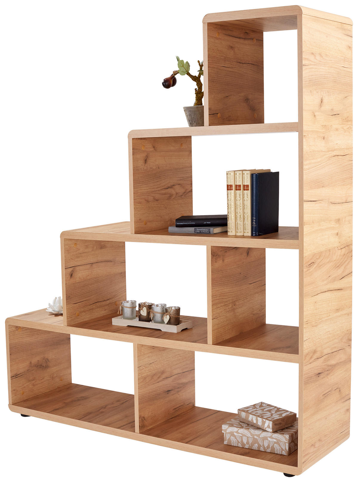 REGAL 138,5/148/35 cm barve hrasta  - črna/barve hrasta, Konvencionalno, umetna masa/leseni material (138,5/148/35cm) - Xora