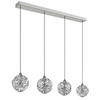LED-HÄNGELEUCHTE VIRINA 93/15/150 cm   - Klar/Chromfarben, KONVENTIONELL, Glas/Kunststoff (93/15/150cm) - Globo