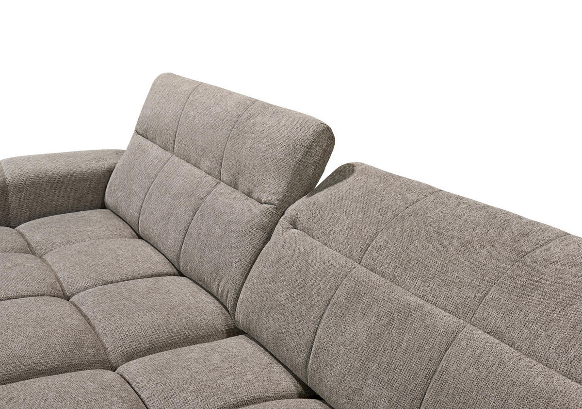ECKSOFA HUNTER Taupe Mikrofaser  - Taupe/Schwarz, Basics, Kunststoff/Textil (170/297cm) - Livetastic