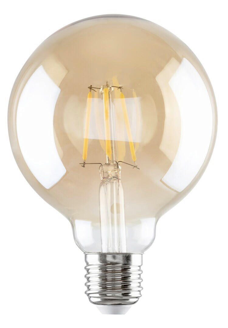 LED FILAMENT ŽARULJA - boje jantara, Basics, staklo (9.5/13.8cm)