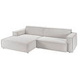 ECKSOFA Hellgrau Feincord  - Hellgrau/Schwarz, KONVENTIONELL, Kunststoff/Textil (168/276cm) - Hom`in