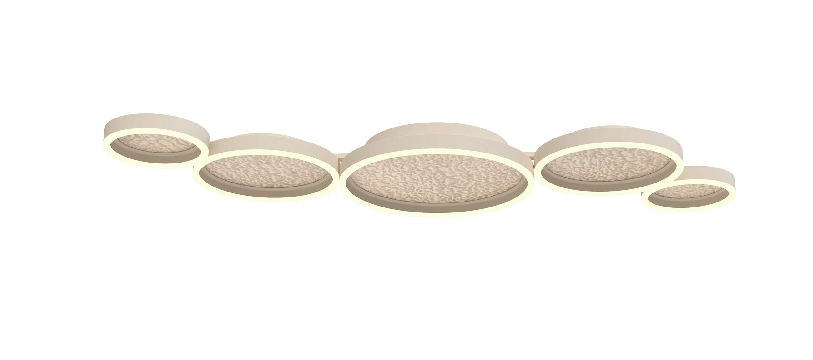 LED-DECKENLEUCHTE Bormes 125/55/8 cm   - Sandfarben, Design, Kunststoff/Metall (125/55/8cm)