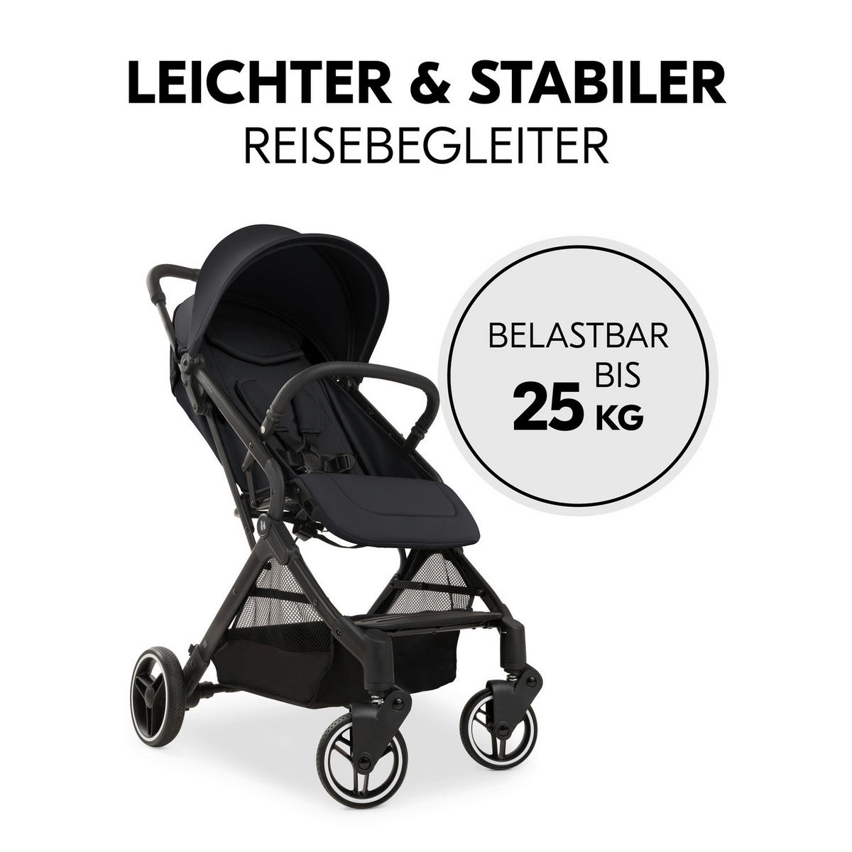 BUGGY TRAVEL N CARE PLUS  - Schwarz, Basics, Metall (81/51,5/105cm) - Hauck