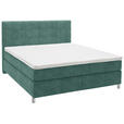 BOXSPRINGBETT 180/200 cm  in Petrol  - Chromfarben/Petrol, KONVENTIONELL, Kunststoff/Textil (180/200cm) - Voleo