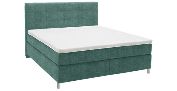 BOXSPRINGBETT 180/200 cm  in Petrol  - Chromfarben/Petrol, KONVENTIONELL, Kunststoff/Textil (180/200cm) - Voleo