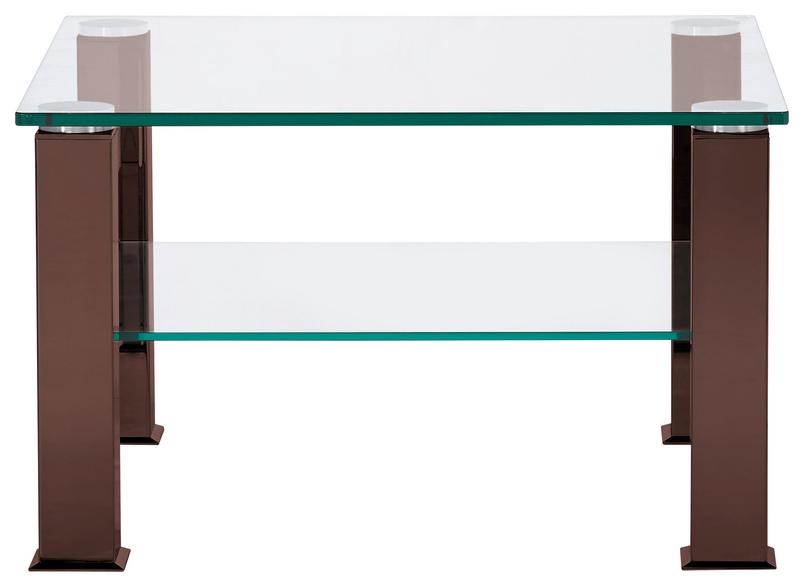 COUCHTISCH Kristallglas 75/75/42,5 cm quadratisch Braun  - Braun, Design, Glas/Kunststoff (75/75/42,5cm)
