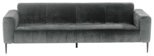 DREISITZER-SOFA Velours Grau  - Schwarz/Grau, MODERN, Textil/Metall (250/76/86cm) - W.Schillig